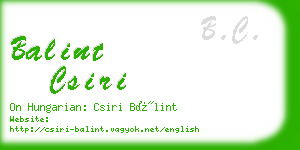 balint csiri business card